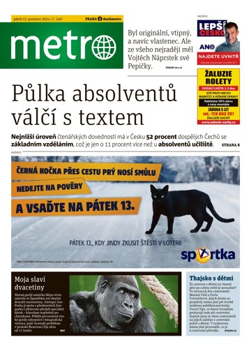 Obálka e-magazínu deník METRO 13.12.2024