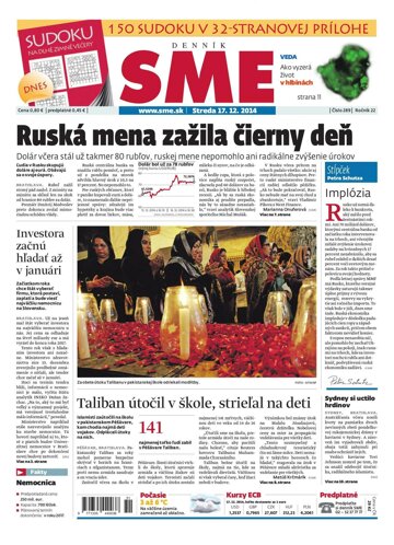 Obálka e-magazínu SME 17.12.2014