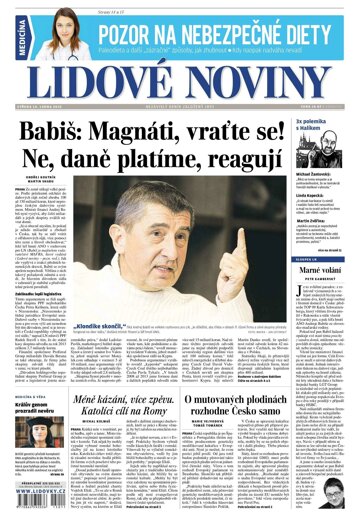 Obálka e-magazínu Lidové noviny 14.1.2015