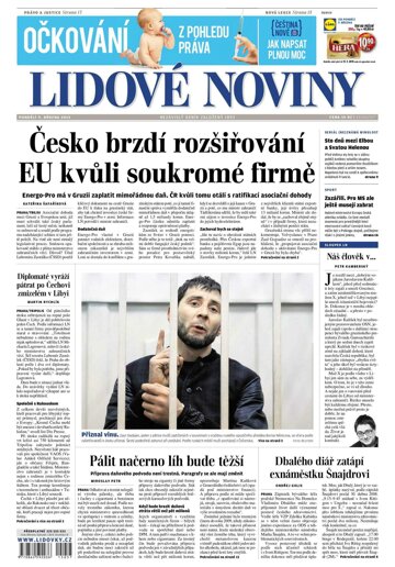 Obálka e-magazínu Lidové noviny 9.3.2015