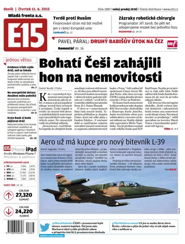 Obálka e-magazínu E15 11.6.2015