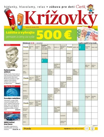 Obálka e-magazínu Krížovky 20. 1. 2018