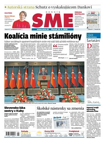 Obálka e-magazínu SME 20.4.2018