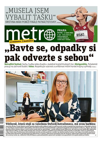 Obálka e-magazínu deník METRO 5.8.2021