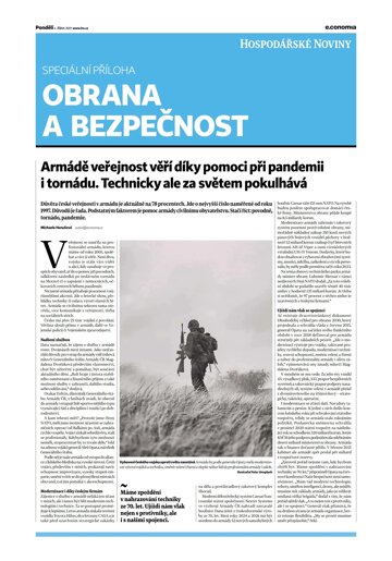 Obálka e-magazínu Hospodářské noviny - příloha 191 - 4.10.2021 Obrana a bezpečnost