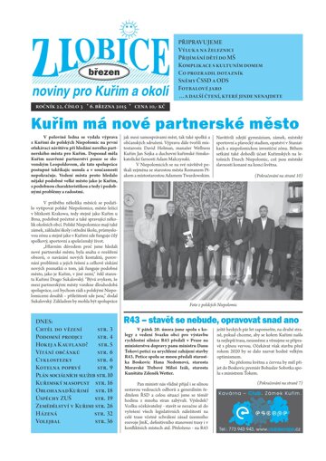 Obálka e-magazínu Zlobice – noviny pro Kuřim a okolí 3/2015