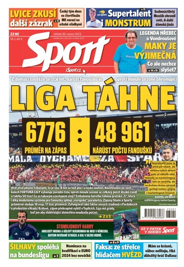 Obálka e-magazínu Sport 30.8.2023