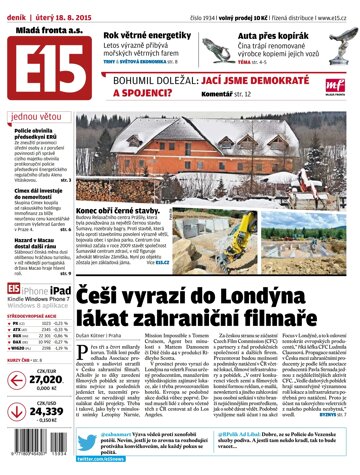 Obálka e-magazínu E15 18.8.2015