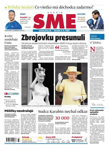 Obálka e-magazínu SME 9.9.2015