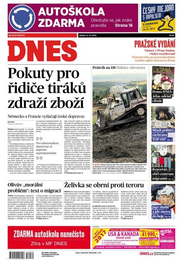 Obálka e-magazínu MF Dnes 12.10.2016