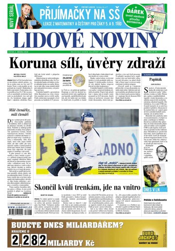 Obálka e-magazínu Lidové noviny 2.2.2018