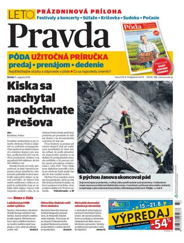 Obálka e-magazínu Pravda 15. 8. 2018