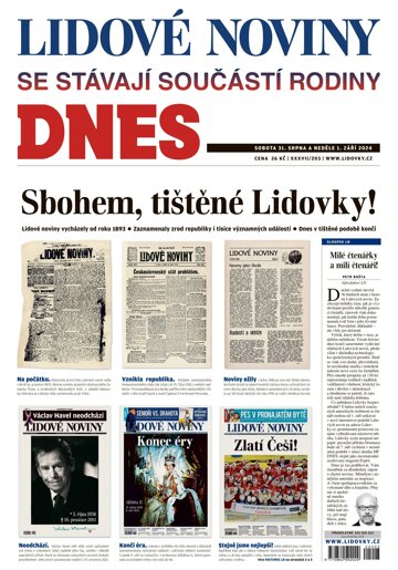 Obálka e-magazínu Lidové noviny 31.8.2024