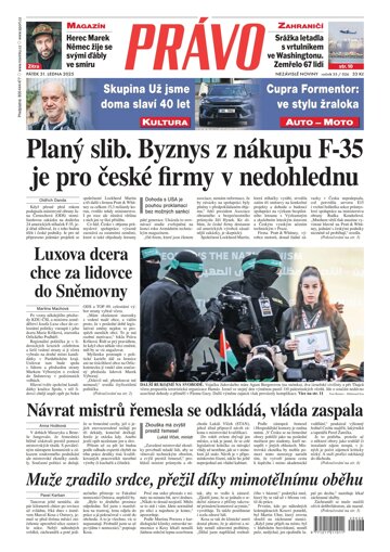 Obálka e-magazínu Deník Právo 31.1.2025