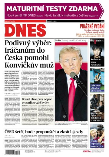 Obálka e-magazínu MF Dnes 7.4.2016