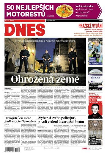 Obálka e-magazínu MF Dnes 26.7.2016