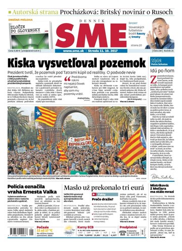 Obálka e-magazínu SME 11.10.2017