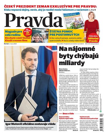 Obálka e-magazínu Pravda 5. 3. 2020