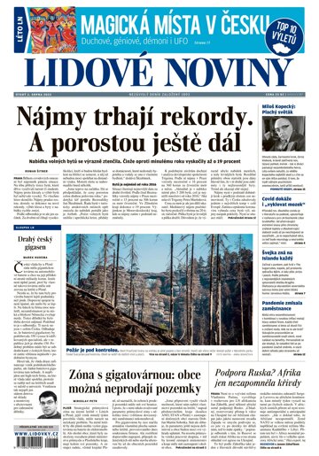 Obálka e-magazínu Lidové noviny 2.8.2022