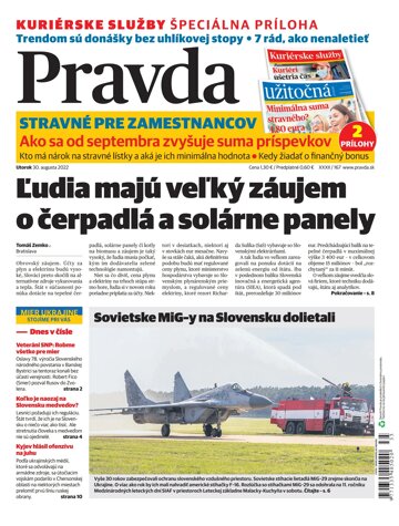 Obálka e-magazínu Pravda 30. 8. 2022