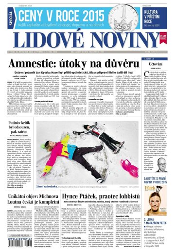 Obálka e-magazínu Lidové noviny 31.12.2014