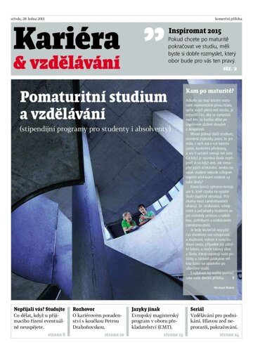 Obálka e-magazínu Hospodářské noviny - příloha 019 - 28.1.2015 Kariera