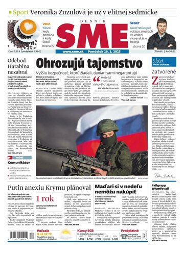 Obálka e-magazínu SME 16.3.2015