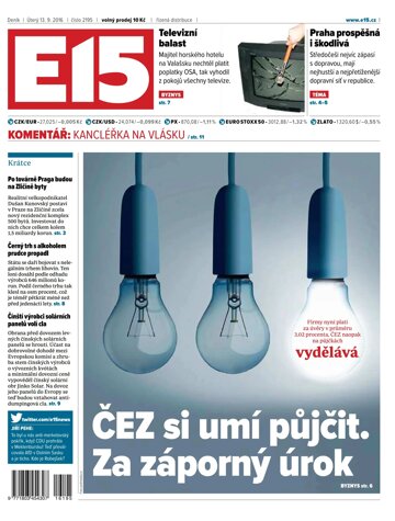 Obálka e-magazínu E15 13.9.2016