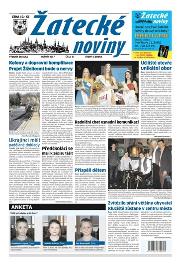 Obálka e-magazínu Žatecké noviny 13/2017