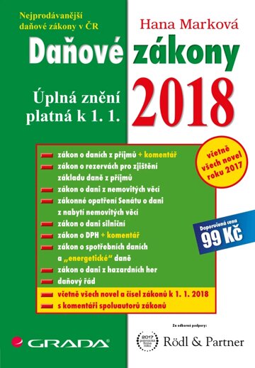 Obálka knihy Daňové zákony 2018