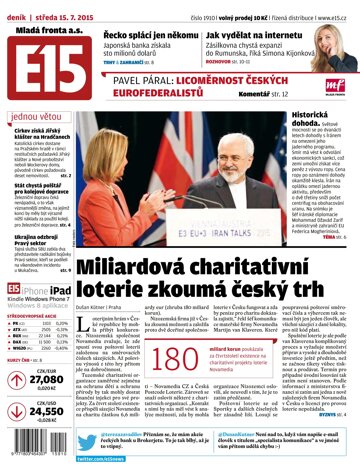 Obálka e-magazínu E15 15.7.2015