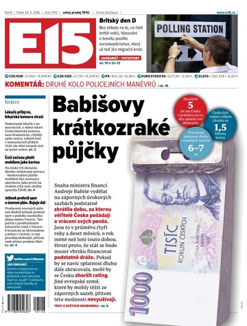 Obálka e-magazínu E15 24.6.2016