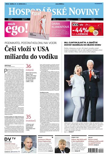 Obálka e-magazínu Hospodářské noviny 161 - 19.8.2016