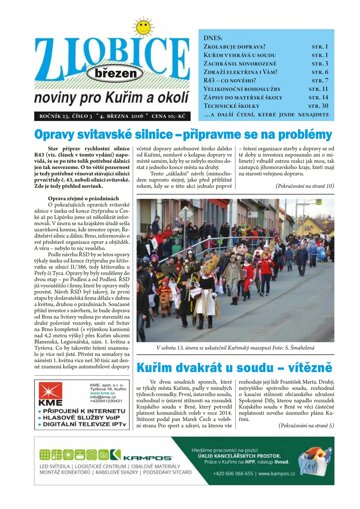 Obálka e-magazínu Zlobice – noviny pro Kuřim a okolí 3/2016