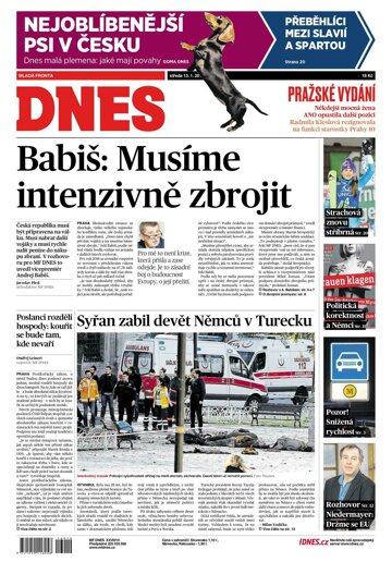 Obálka e-magazínu MF Dnes 13.1.2016