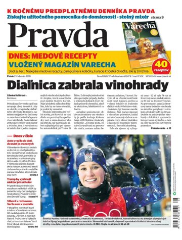 Obálka e-magazínu Pravda 23. 2. 2018