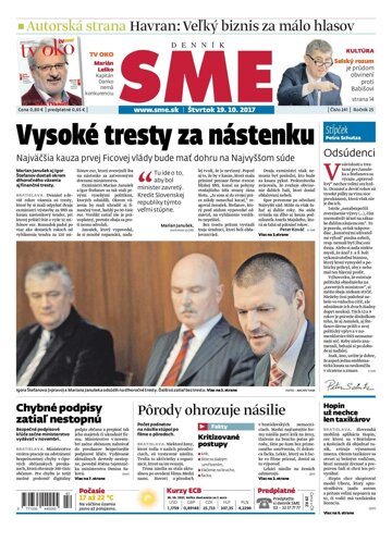 Obálka e-magazínu SME 19.10.2017