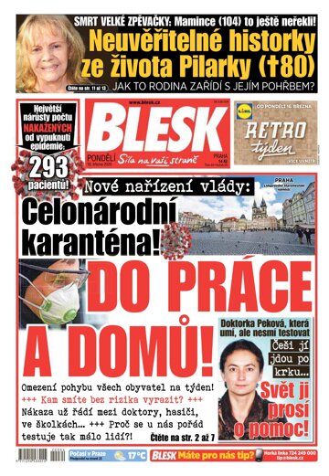 Obálka e-magazínu Blesk 16.3.2020