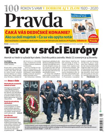 Obálka e-magazínu Pravda 4. 11. 2020