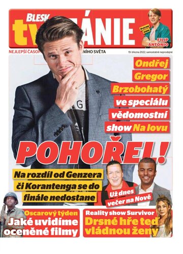 Obálka e-magazínu Blesk Tv manie 19.3.2022