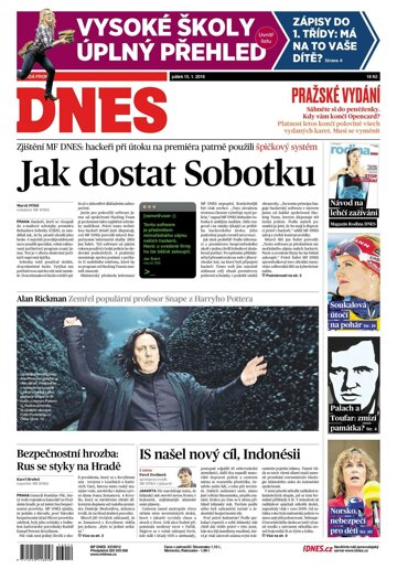 Obálka e-magazínu MF Dnes 15.1.2016