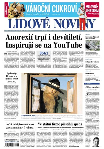 Obálka e-magazínu Lidové noviny 26.11.2016