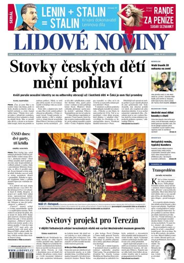 Obálka e-magazínu Lidové noviny 18.11.2017