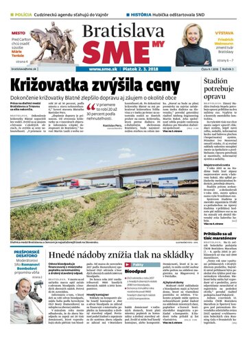 Obálka e-magazínu SME MY Bratislava 2/3/2018