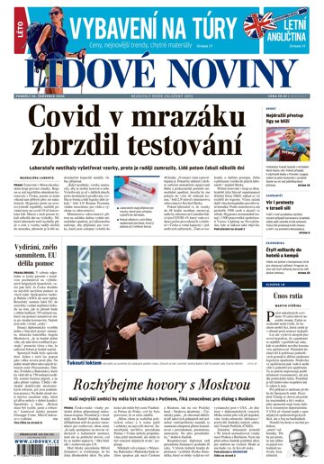 Obálka e-magazínu Lidové noviny 20.7.2020