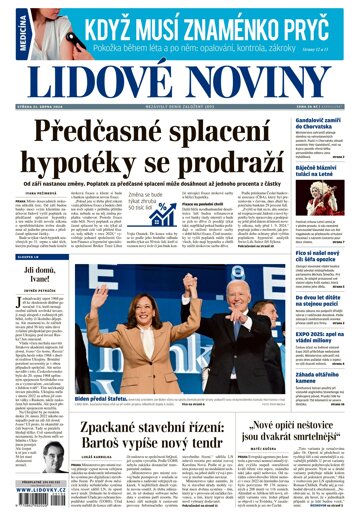 Obálka e-magazínu Lidové noviny 21.8.2024