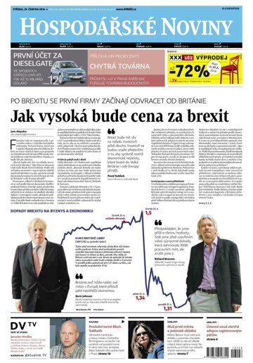 Obálka e-magazínu Hospodářské noviny 126 - 29.6.2016