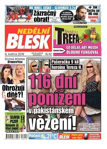 Obálka e-magazínu Nedělní Blesk 6.5.2018