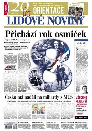 Obálka e-magazínu Lidové noviny 30.12.2017