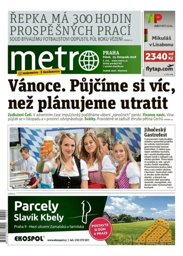 Obálka e-magazínu deník METRO 23.11.2018